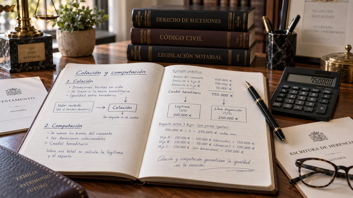 Colación y computación Cuaderno de cuentas con anotaciones a mano