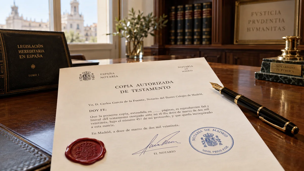 Documento notarial con firma y sello