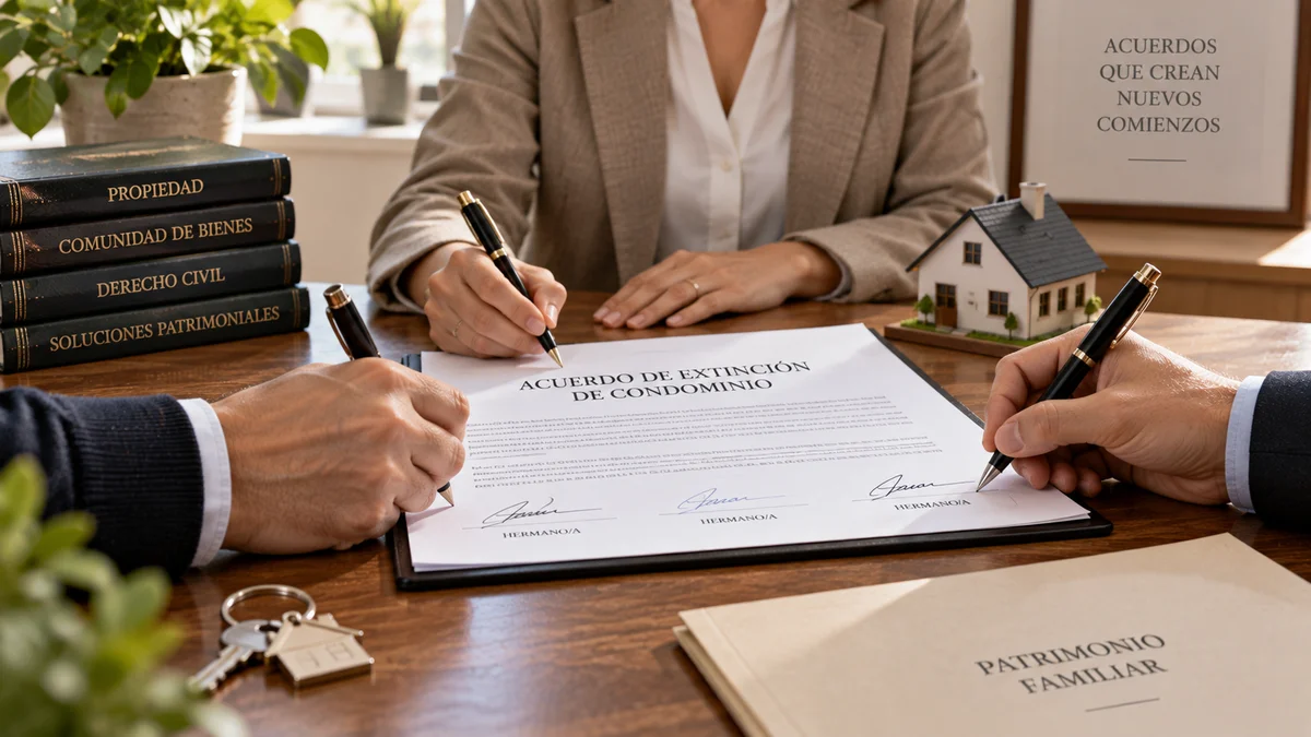 Extinción de condominio Firma de un acuerdo entre hermanos