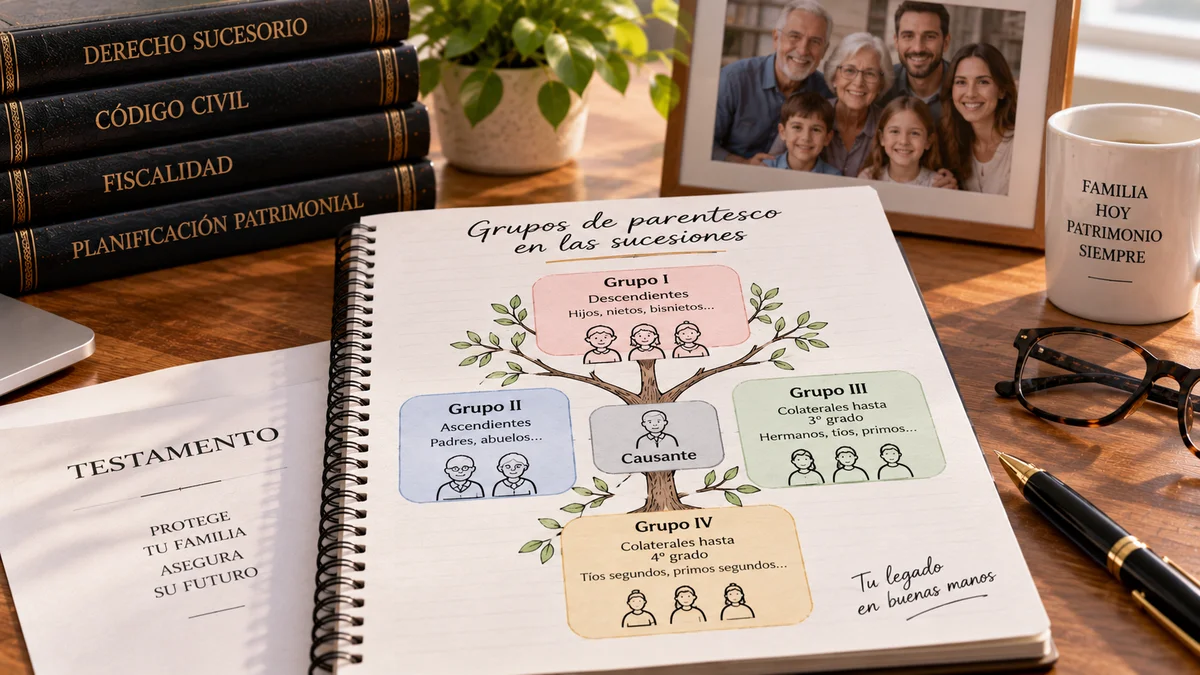 Grupos de parentesco Árbol genealógico dibujado en un cuaderno