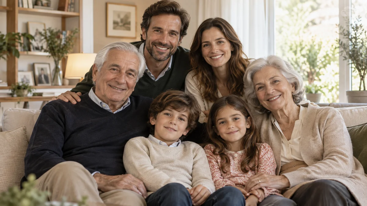 Herederos forzosos Retrato de familia de tres generaciones