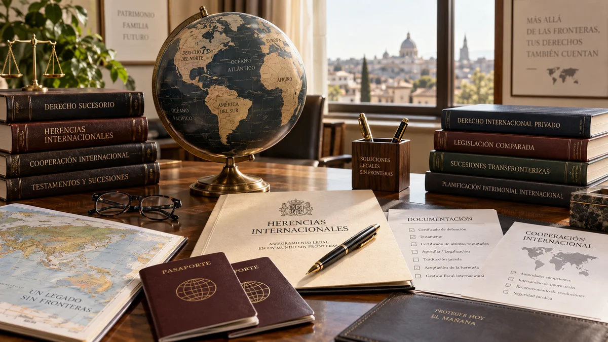 Globo terráqueo junto a documentos legales