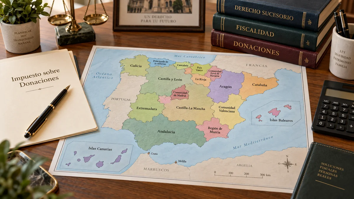 Mapa de España coloreado por regiones