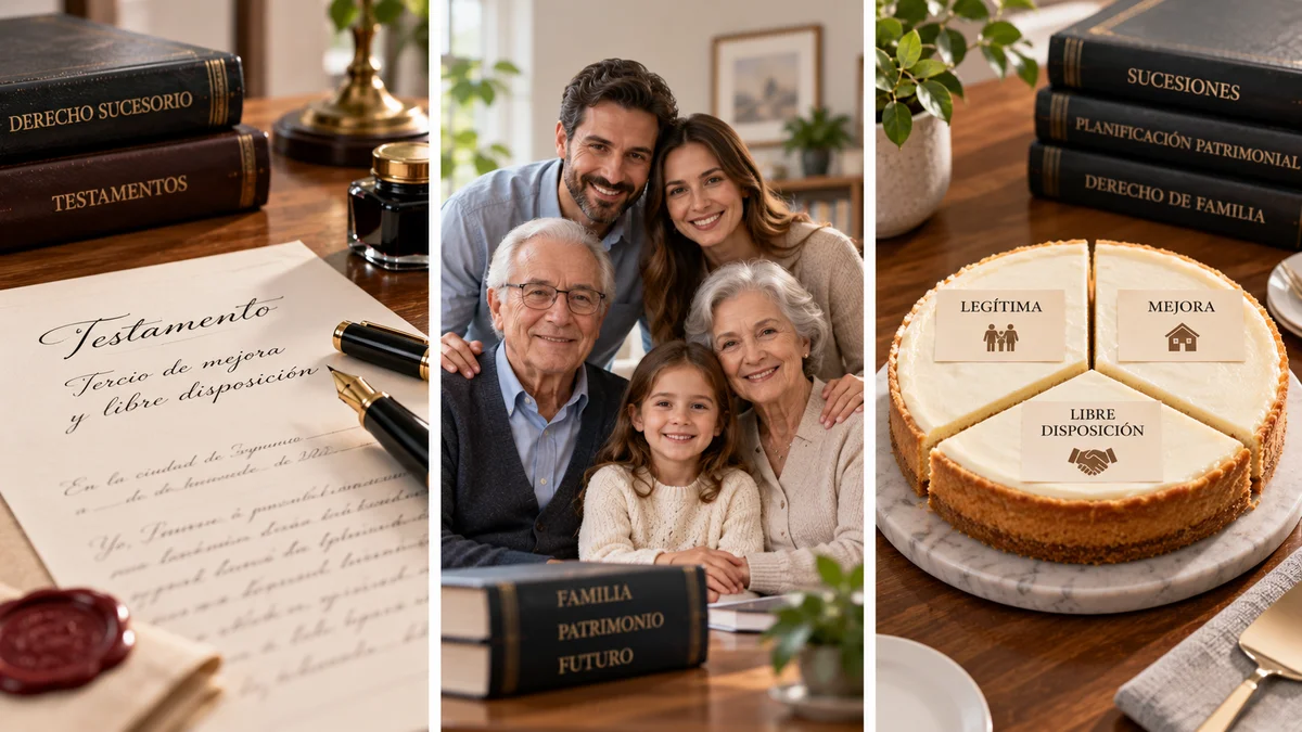 Tarta dividida en tres porciones iguales