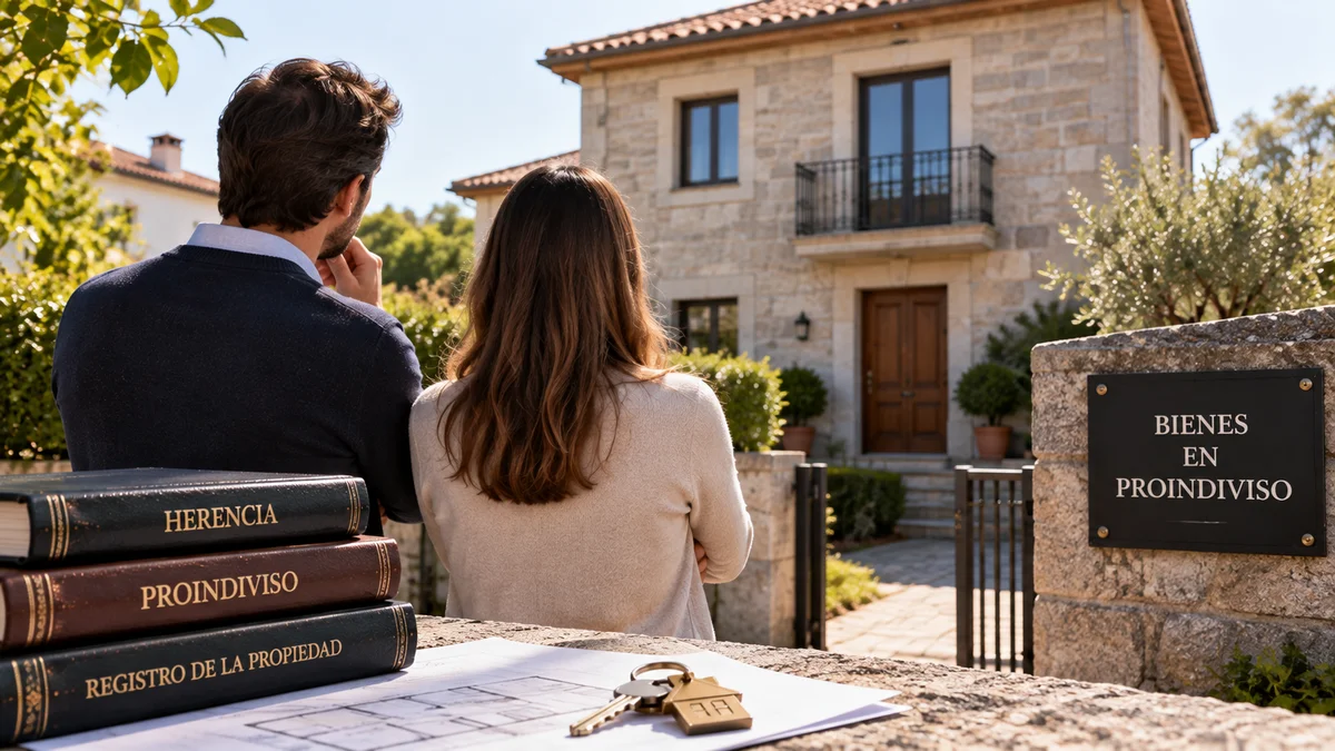 Dos personas mirando la fachada de una casa